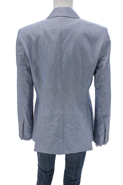 TWP Womens Blue Viscose Pinstripe Blazer Size S