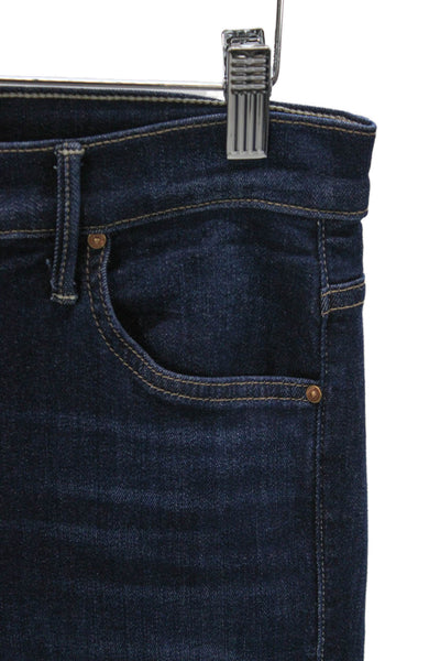 Mother Womens Cropped High Rise Blue Cotton Jeans Button Fly Size 29