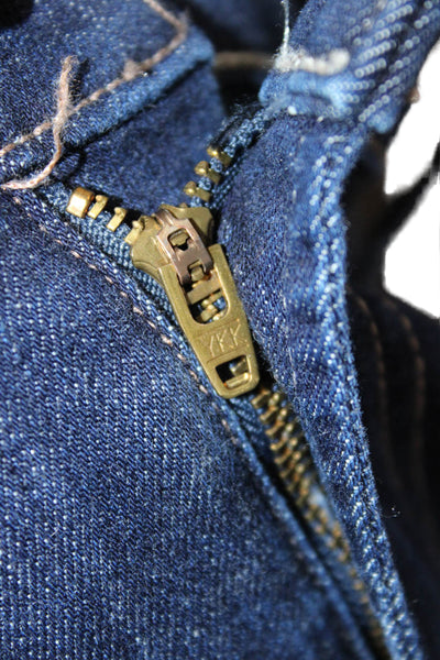 Mother Womens Cropped High Rise Blue Cotton Jeans Button Fly Size 29
