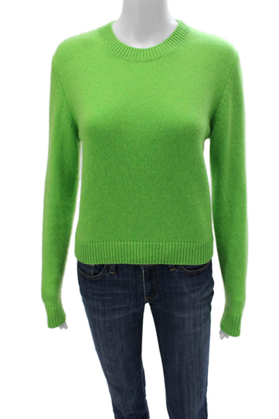 The Elder Statesman Women Cashmere Sweater Crewneck Long Sleeve Green Size S