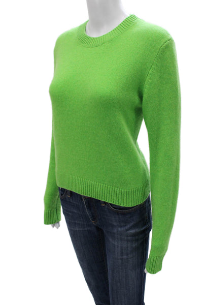 The Elder Statesman Women Cashmere Sweater Crewneck Long Sleeve Green Size S