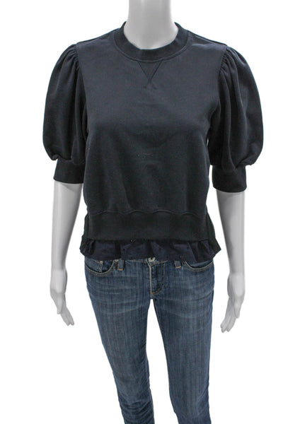 3.1 Phillip Lim Womens Basic Cotton Crew Neck Short Sleeve Blouse Size S