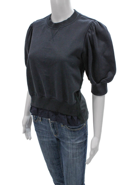3.1 Phillip Lim Womens Basic Cotton Crew Neck Short Sleeve Blouse Size S