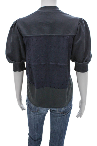 3.1 Phillip Lim Womens Basic Cotton Crew Neck Short Sleeve Blouse Size S