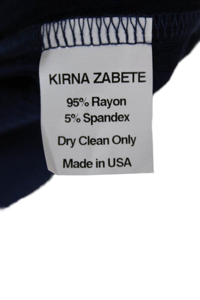 Kirna Zabete Womens Blue Basic Crew Neck Long Sleeve T-Shirt Size M