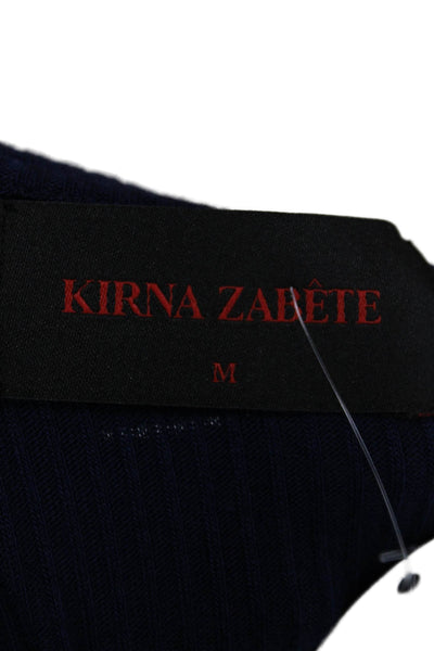 Kirna Zabete Womens Blue Basic Crew Neck Long Sleeve T-Shirt Size M