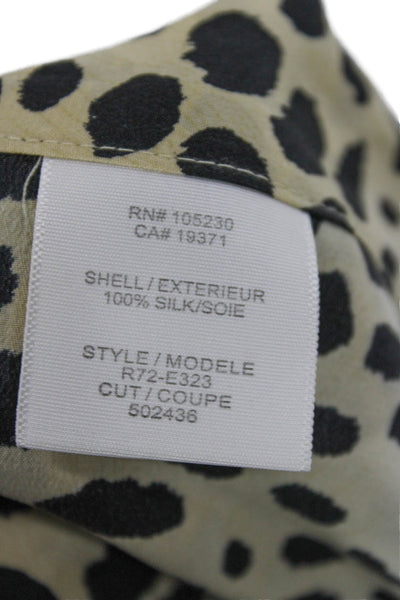 Equipment Femme Womens Paperbag Silk Animal Print Shorts Beige Size XS
