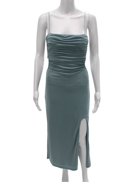 Cinq A Sept Womens Bodycon Blue Square Neck Sleeveless Mid-Calf Dress Size 6