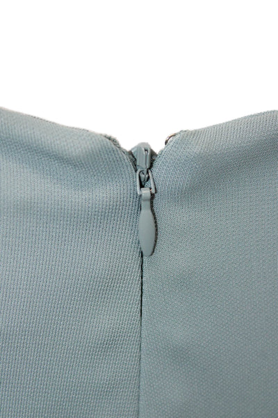Cinq A Sept Womens Bodycon Blue Square Neck Sleeveless Mid-Calf Dress Size 6