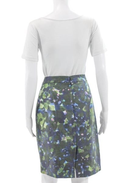 J Crew Womens Straight Pencil Floral Green Skirt Size 6