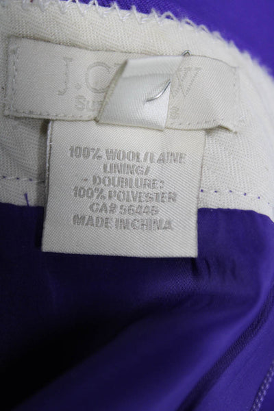 J Crew Women Straight Pencil Skirt Purple Wool Knee Length Zip Size 8