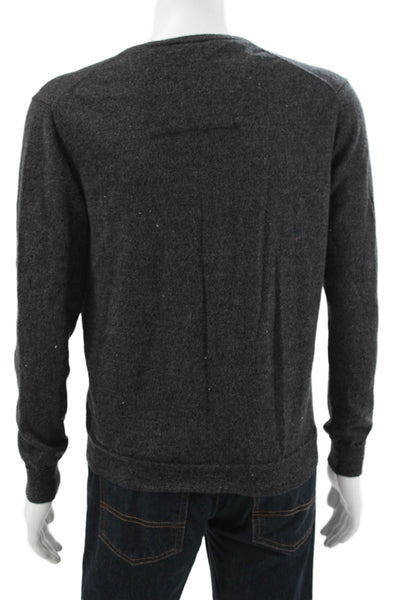 Calvin Klein Mens Gray Merino Wool V-Neck Pullover Size M