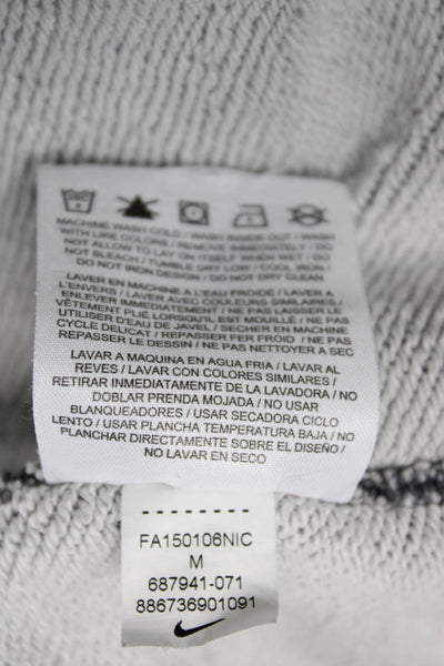 Nike Womens Full Zip Star Gray Hoodie Cotton Blend Size M