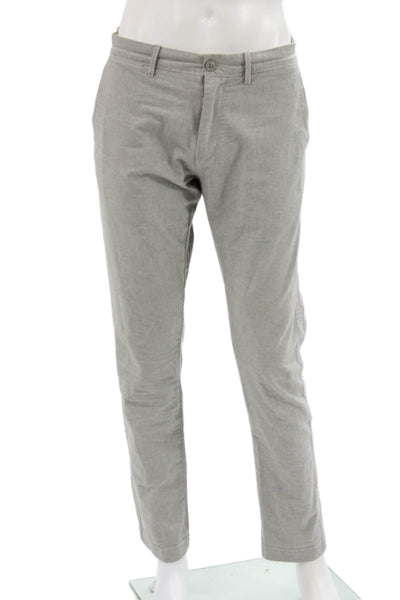 J Crew Mens Chinos Gray Cotton Blend Button Fly Size 31