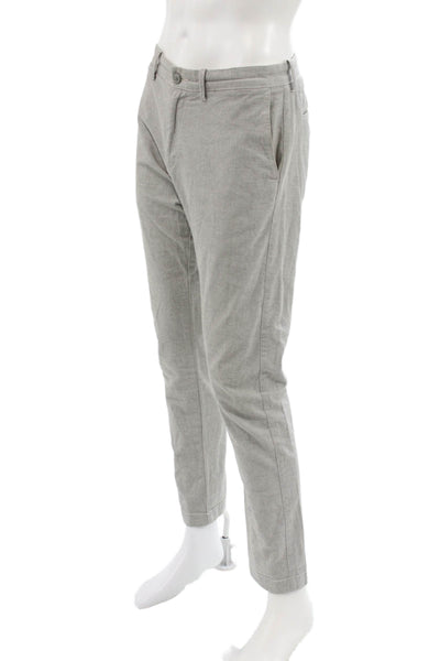 J Crew Mens Chinos Gray Cotton Blend Button Fly Size 31