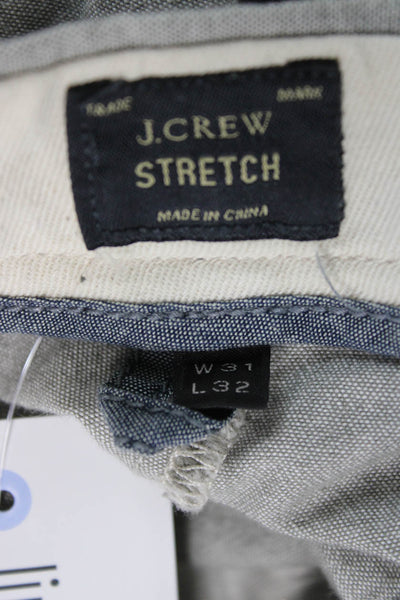 J Crew Mens Chinos Gray Cotton Blend Button Fly Size 31