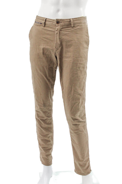 Scotch & Soda Mens Beige Chino Pants Cotton Blend Button Fly 32 Inseam Size 30