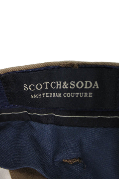 Scotch & Soda Mens Beige Chino Pants Cotton Blend Button Fly 32 Inseam Size 30