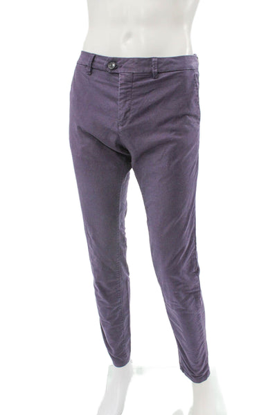 Scotch & Soda Mens Chino Pants Purple Button Closure 98% Cotton Size 31