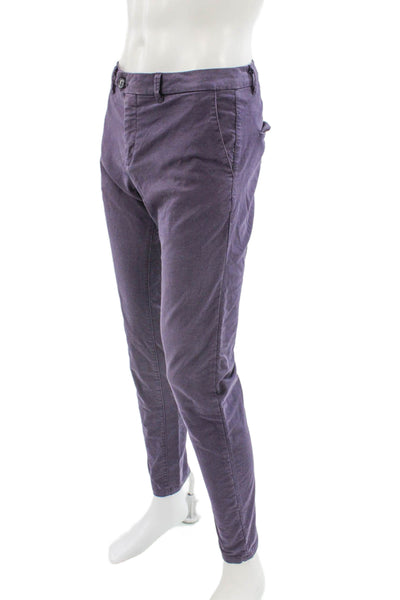 Scotch & Soda Mens Chino Pants Purple Button Closure 98% Cotton Size 31