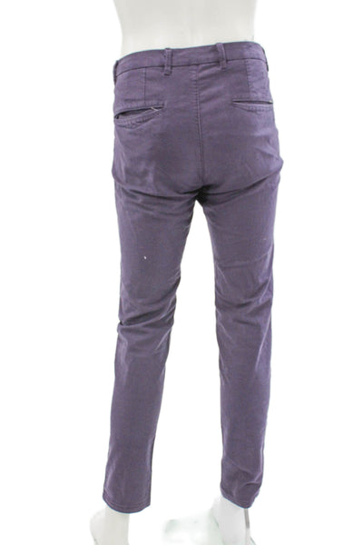 Scotch & Soda Mens Chino Pants Purple Button Closure 98% Cotton Size 31