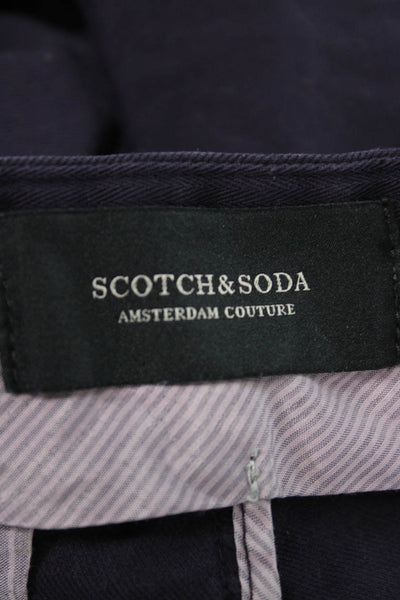 Scotch & Soda Mens Chino Pants Purple Button Closure 98% Cotton Size 31
