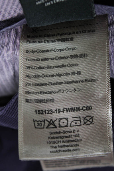 Scotch & Soda Mens Chino Pants Purple Button Closure 98% Cotton Size 31