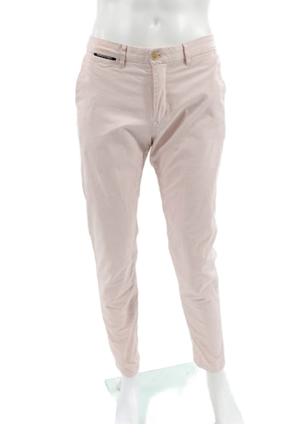 Scotch & Soda Mens Chino Pants Pink Button Closure Size 30