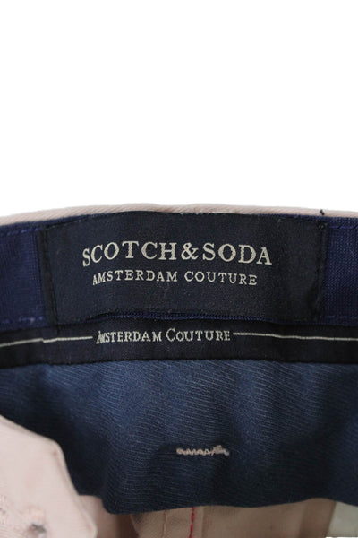 Scotch & Soda Mens Chino Pants Pink Button Closure Size 30