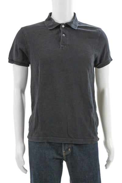 J Crew Mens Gray Collared Short Sleeve T-Shirt 100% Cotton Size M