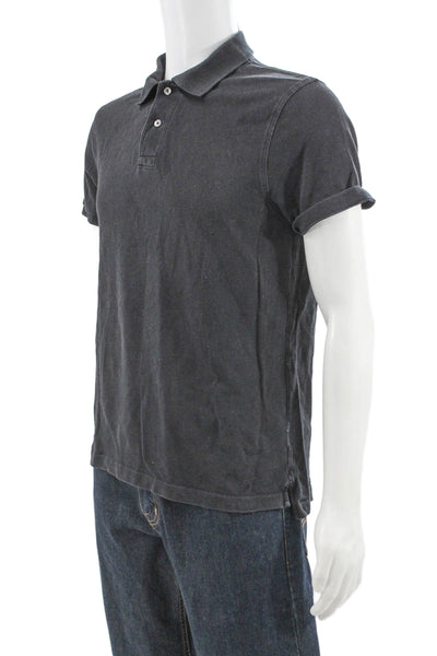 J Crew Mens Gray Collared Short Sleeve T-Shirt 100% Cotton Size M