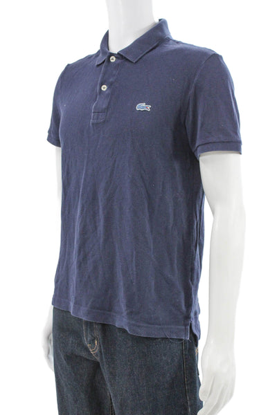 Lacoste Mens Blue 100% Cotton Collared Short Sleeve Polo T-Shirt Size 4