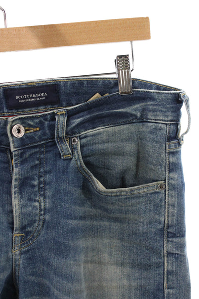 Scotch & Soda Men Skinny Jeans Blue Cotton Button Size 29