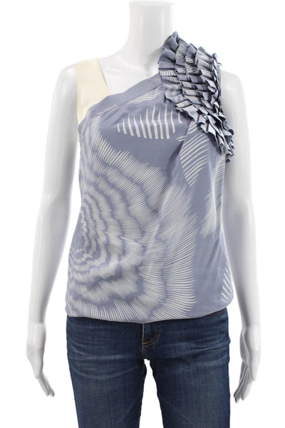 Robert Rodriguez Womens Silk Geometric One Shoulder Sleeveless Blouse Size 0