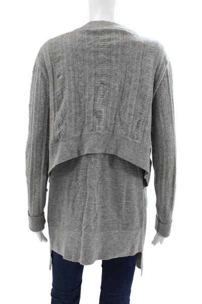 Pringle of Scotland Womens Cashmere Gray V-Neck Cardigan Long Sleeve Size L