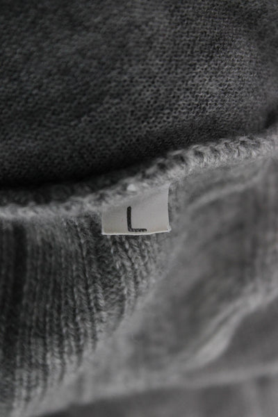 Pringle of Scotland Womens Cashmere Gray V-Neck Cardigan Long Sleeve Size L