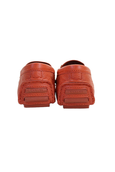 Coach Womens Leather Crosby Driving Moccasin Shoes Mandarin Orange Size 8.5B
