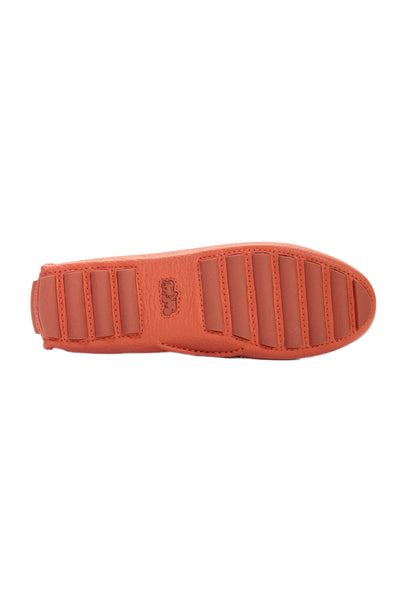Coach Womens Leather Crosby Driving Moccasin Shoes Mandarin Orange Size 8.5B