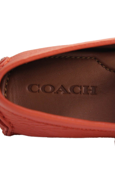 Coach Womens Leather Crosby Driving Moccasin Shoes Mandarin Orange Size 8.5B