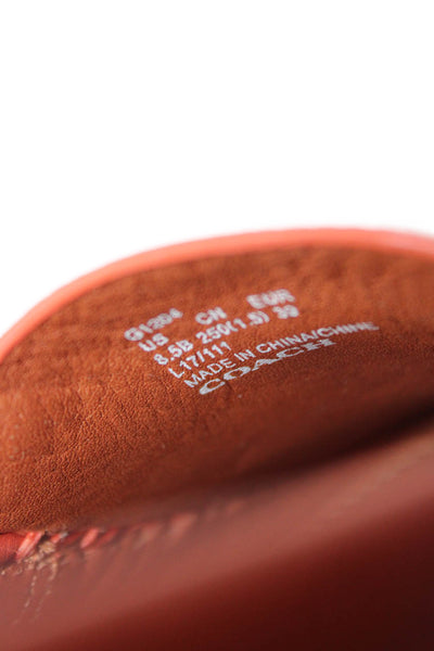 Coach Womens Leather Crosby Driving Moccasin Shoes Mandarin Orange Size 8.5B