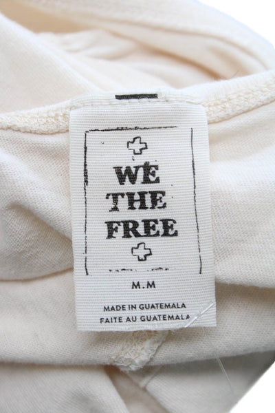 We The Free Womens Basic Sleeveless Scoop Neck Cotton Tank Beige Size M