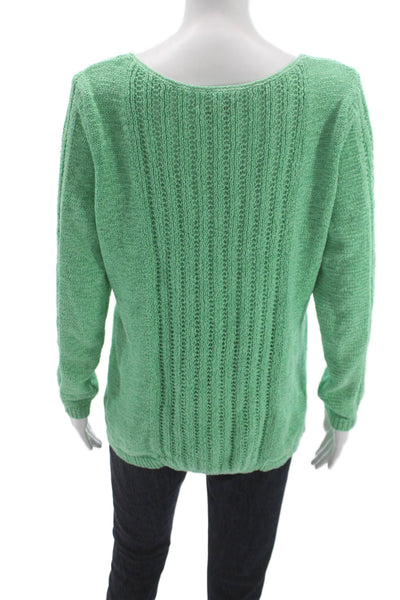 Rachel Zoe Women Pullover Green Cotton Long Sleeve Size XL
