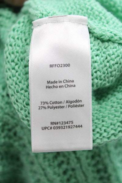 Rachel Zoe Women Pullover Green Cotton Long Sleeve Size XL