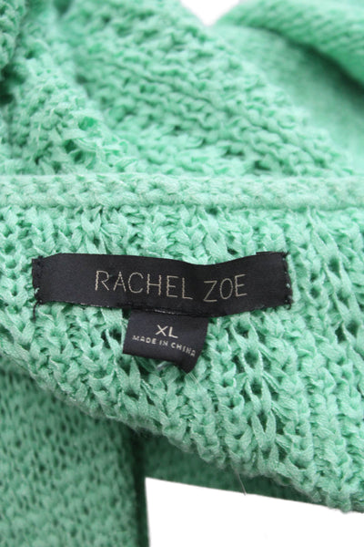 Rachel Zoe Women Pullover Green Cotton Long Sleeve Size XL