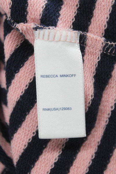 Rebecca Minkoff Womens Pink Striped Cotton Long Sleeve T-Shirt Size XL