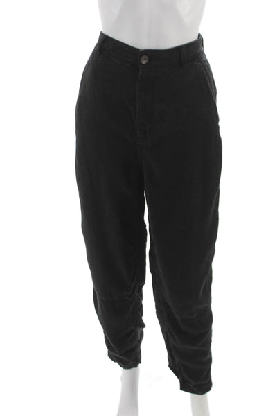 Everlane Womens Tencel Chino Pants Black Button 28in Inseam Size 8