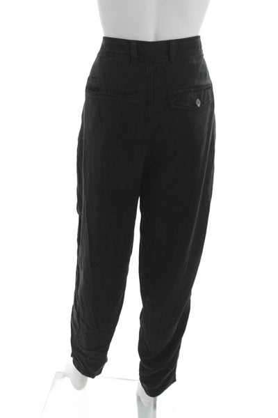 Everlane Womens Tencel Chino Pants Black Button 28in Inseam Size 8