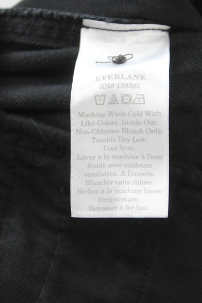 Everlane Womens Tencel Chino Pants Black Button 28in Inseam Size 8