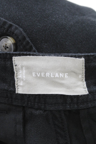 Everlane Womens Tencel Chino Pants Black Button 28in Inseam Size 8