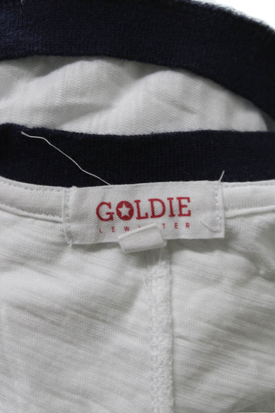 Goldie Women Basic T-Shirt White Pima Cotton Crew Neck Short Sleeve Size XS